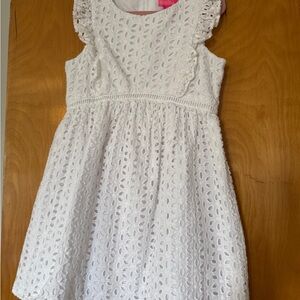 Lily Pulitzer Madelina Dress Resort Oval Flower Petal Eyelet pattern- size 7